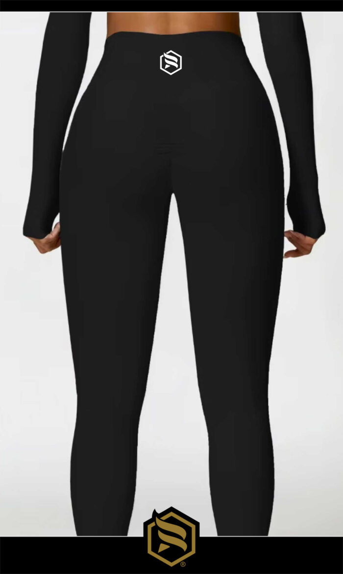 Leginy + Top - Súprava Dámska / leggings push up - Top SET / Čierna / r05 – Obrázok 2